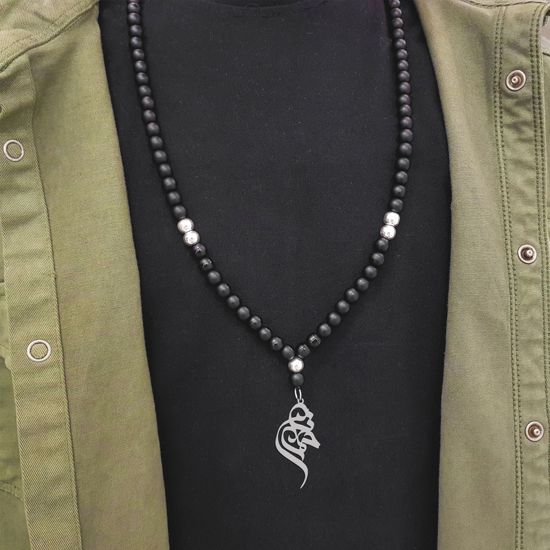 گردنبند نقره مردانه ترمه ۱ مدل رحمت کد ma 1863 گردنبند نقره مردانه ترمه ۱ مدل رحمت کد ma 1863