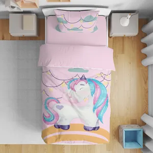 سرویس روتختی مدل یونیکورن کد 4657 یک نفره 5 تکه