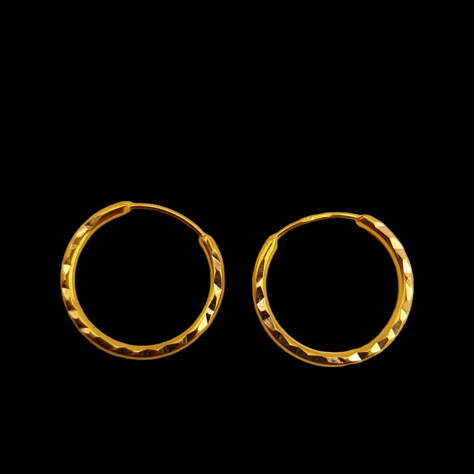 گوشواره طلا 18 عیار دخترانه مدل حلقه ای -  - 1