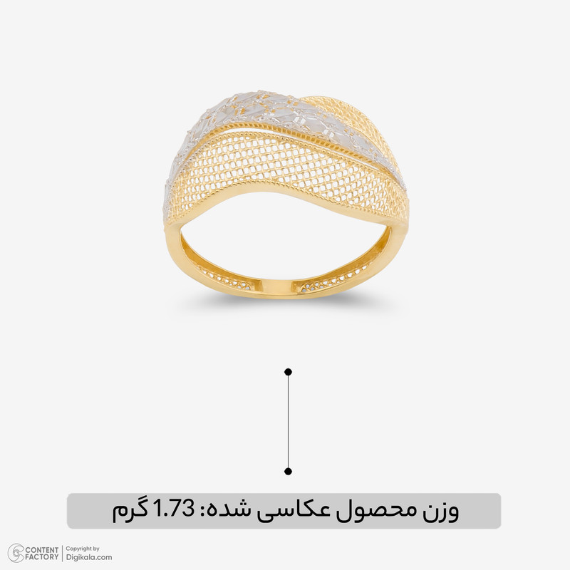 انگشتر طلا 18 عیار زنانه گالری طلا و جواهر هانی مدل 1-730