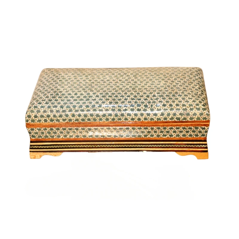 جعبه کارد و چنگال خاتم کاری چوبی صنایع دستی فاخر کد HQGr