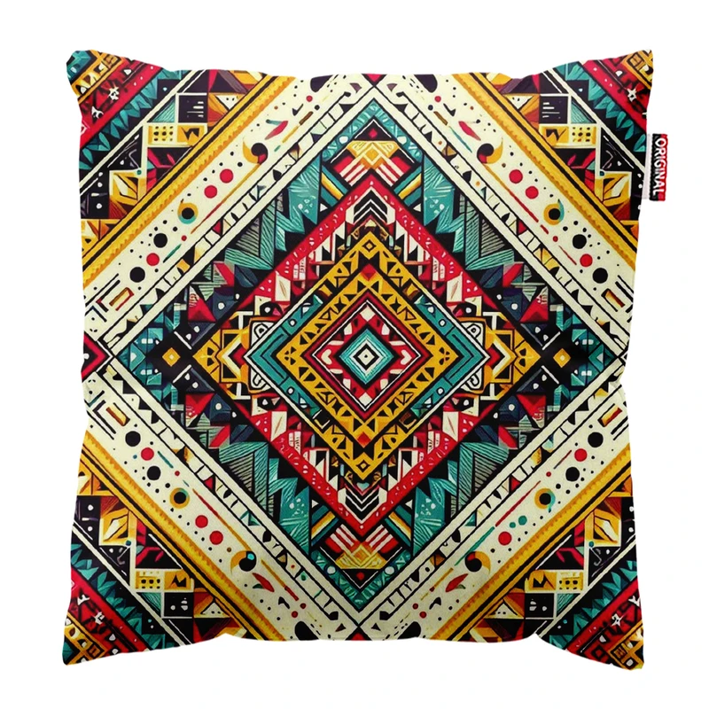 کوسن پاد آفرین مدل بوهو طرح آفریقایی کد PK302047 سایز 30*30 سانتی متر