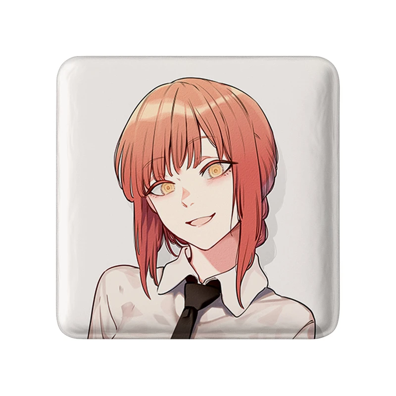 مگنت خندالو طرح ماکیما انیمه مرد اره ای Chainsaw Man  مدل مربعی کد 22346