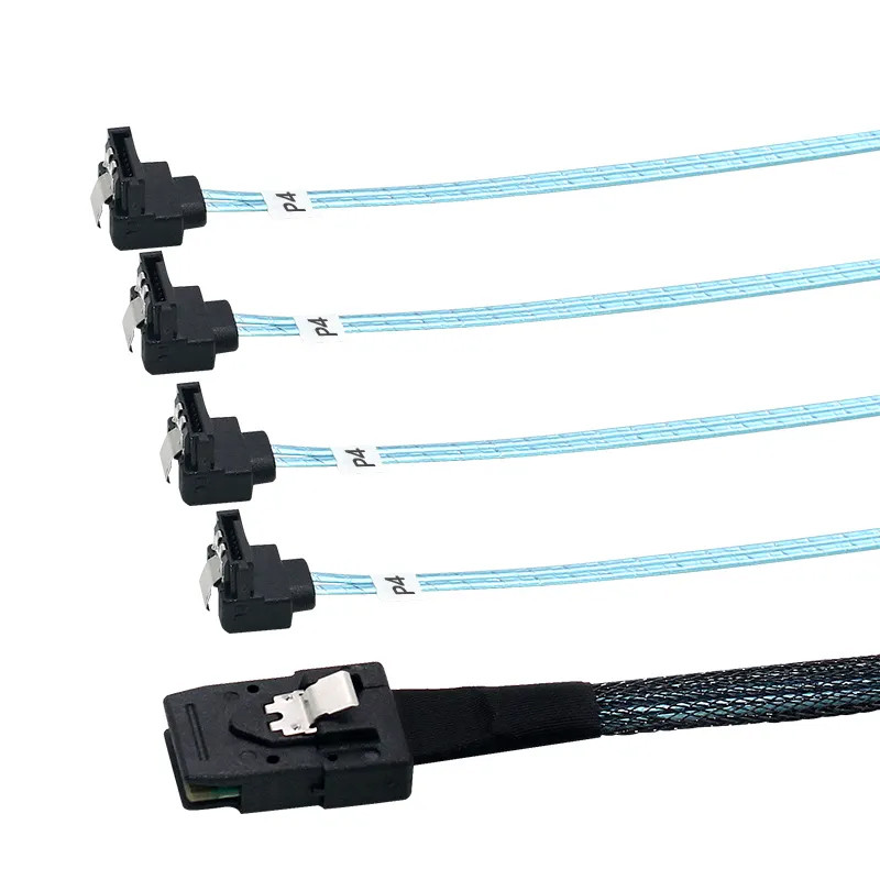 کابل تبدیل 1 به 4 Mini SAS SFF-8087 به SATA اسمارطور مدل 90 درجه SM45