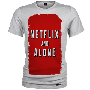 تی شرت آستین کوتاه مردانه 27 مدل Netflix and Alone کد MH1255
