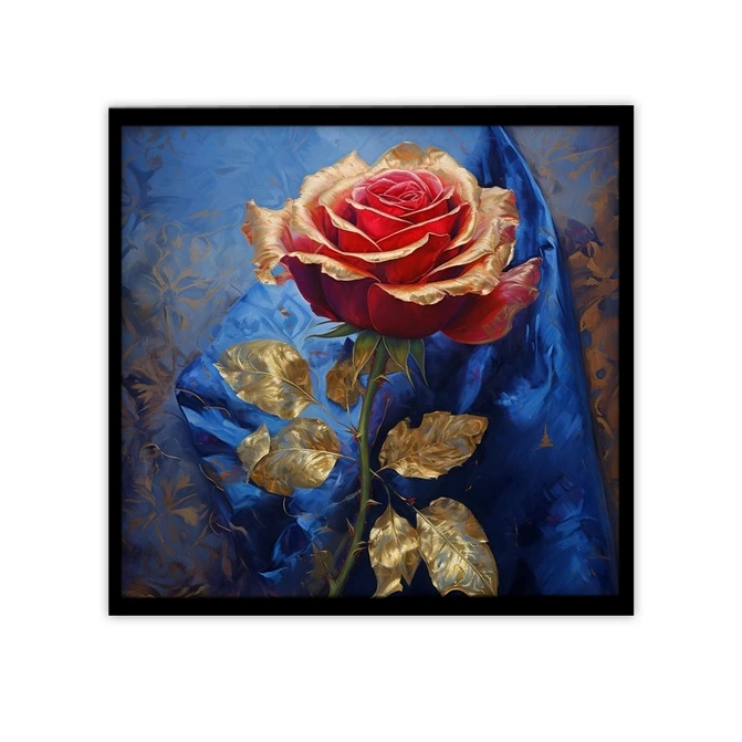 تابلو نوری بکلیت طرح گرافیکی گل رز و برگ مدل B-MID-19410