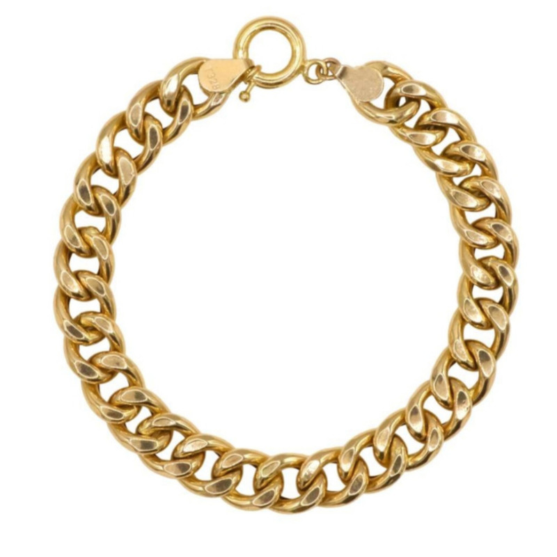 دستبند زنجیری طلا 18 عیار زنانه رضا گلد مدل کارتیه پهن