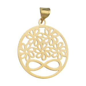 آویز گردنبند طلا 18 عیار زنانه قیراط طرح گل کد GH4705