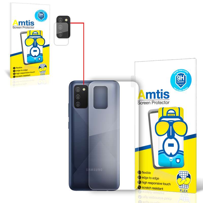 محافظ لنز دوربین امتیس مدل A02s مناسب برای گوشی موبایل سامسونگ GALAXY A02S به همراه محافظ پشت گوشی