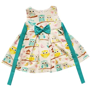 پیراهن دخترانه مدل جغد ها کد san