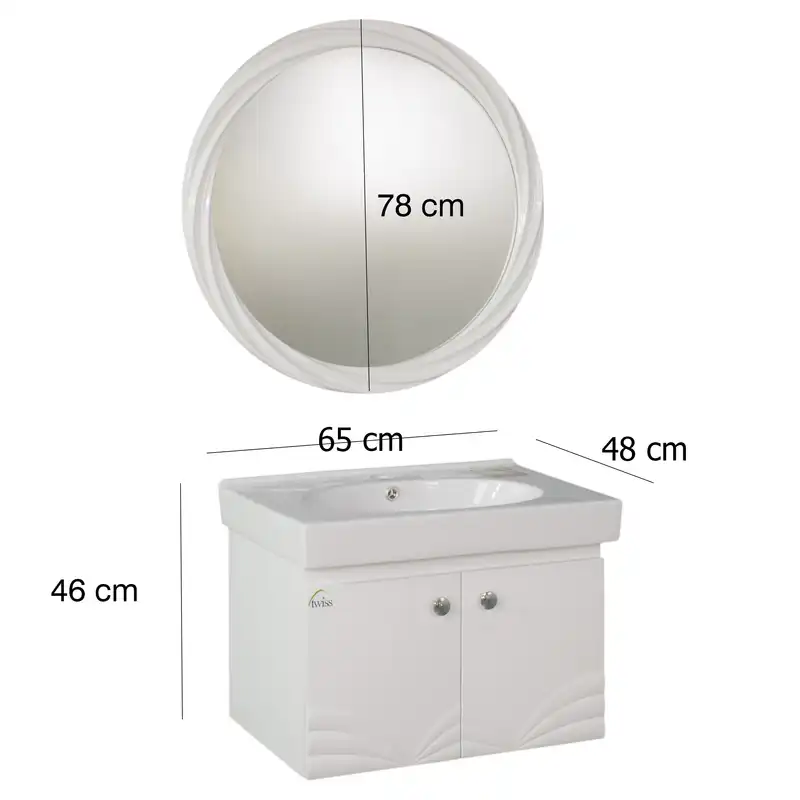 ست کابینت و روشویی توییس مدل tws 1011 به همراه آینه