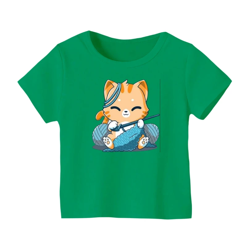 تی شرت آستین کوتاه بچگانه مدل گربه کد ۲۵
