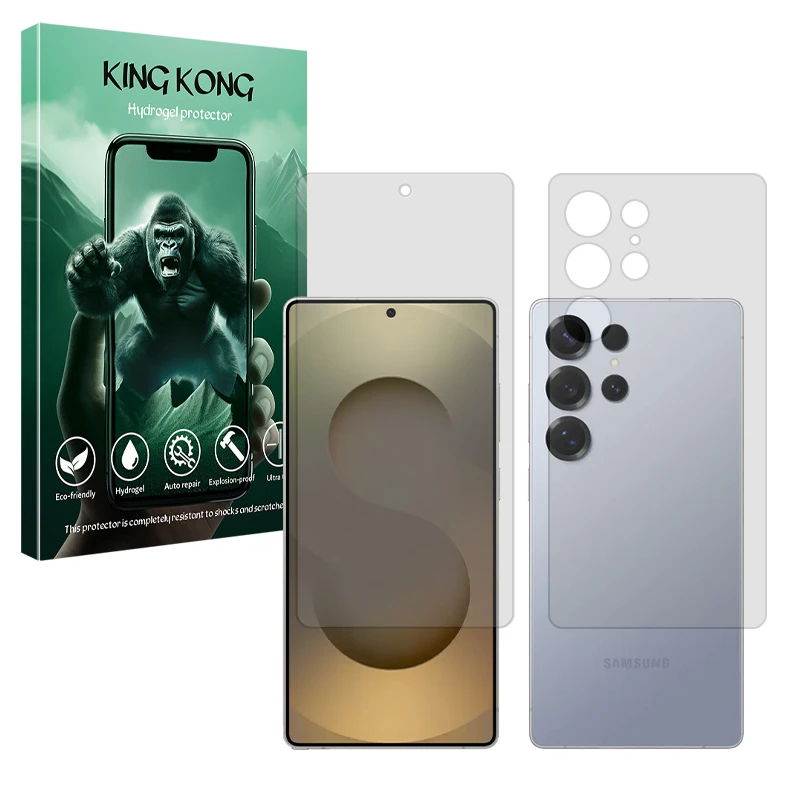 محافظ صفحه نمایش مات کینگ کونگ مدل Tough مناسب برای گوشی موبایل سامسونگ Galaxy S25 Ultra به همراه محافظ پشت گوشی