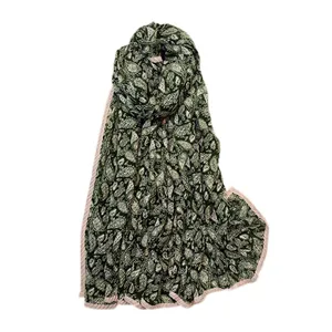 شال زنانه مدل پلیسه طرح ترمه بته جقه