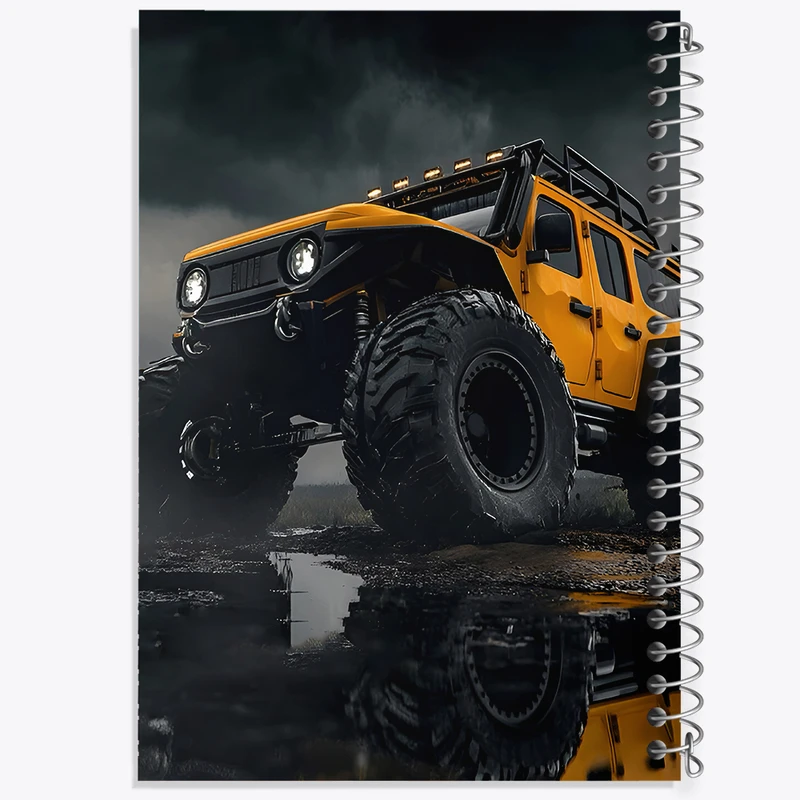 دفتر شطرنجی 50 برگ خندالو طرح ماشین آفرود (Off Road) کد F7801