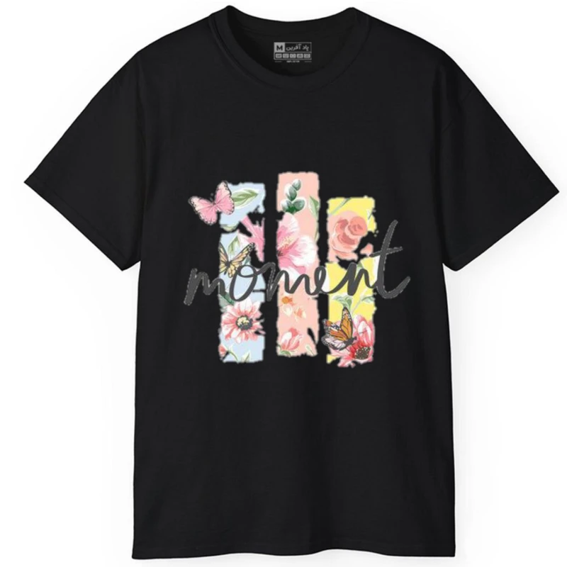 تی‌شرت آستین کوتاه مردانه پاد آفرین مدل کلمه انگلیسی گل کد 1963