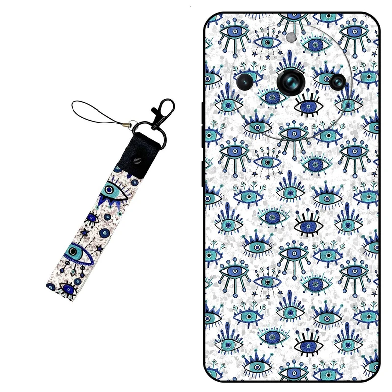 کاور مگافون طرح چشم نظر  مدل 6464 مناسب برای گوشی موبایل ریلمی 11 Pro / 11 Pro Plus به همراه بند آویز