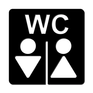 تابلو نشانگر آژنگ طرح سرویس بهداشتی مردانه و زنانه کد I-CL-W061