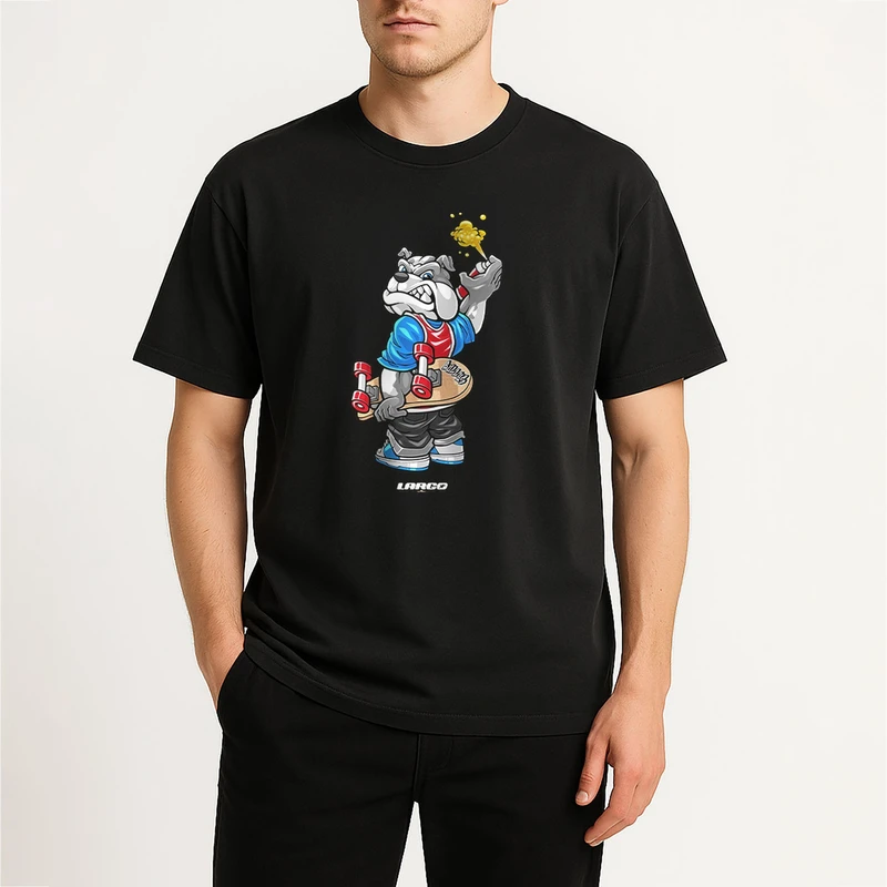 تی‌شرت آستین کوتاه مردانه پاد آفرین مدل PT423 رنگ مشکی