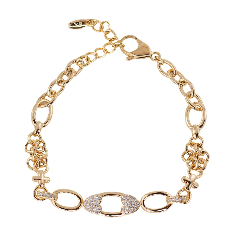 دستبند زنجیری زنانه ژوپینگ مدل قلبی کد AAD760