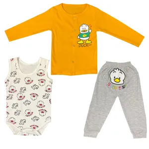 ست 3 تکه لباس نوزادی مدل Duck