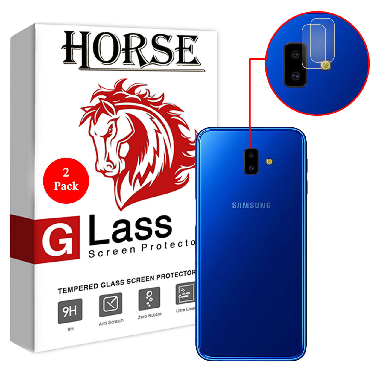 محافظ لنز دوربین هورس مدل UTF مناسب برای گوشی موبایل سامسونگ Galaxy J6 Plus بسته دو عددی