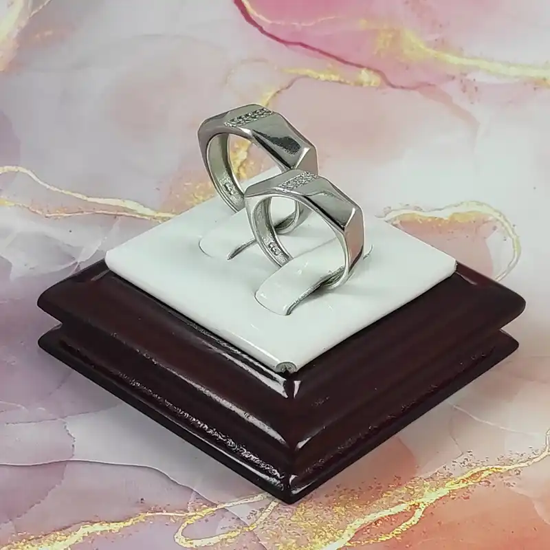 ست انگشتر نقره زنانه و مردانه سلین کالا کد 17