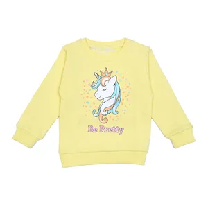 سویشرت دخترانه یونیکورن کد 300 رنگ لیمویی