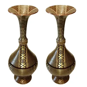 گلدان خاتم کاری مسی مدل 809 بسته 2 عددی