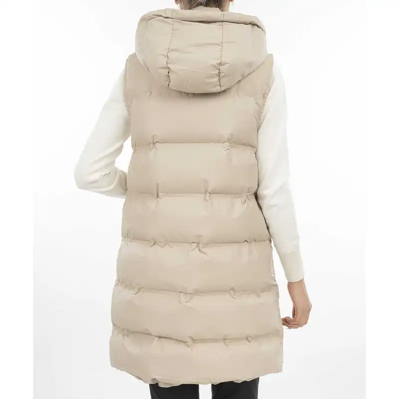 پافر زنانه جوتی جینز مدل کلاهدار کد 858519 رنگ بژ