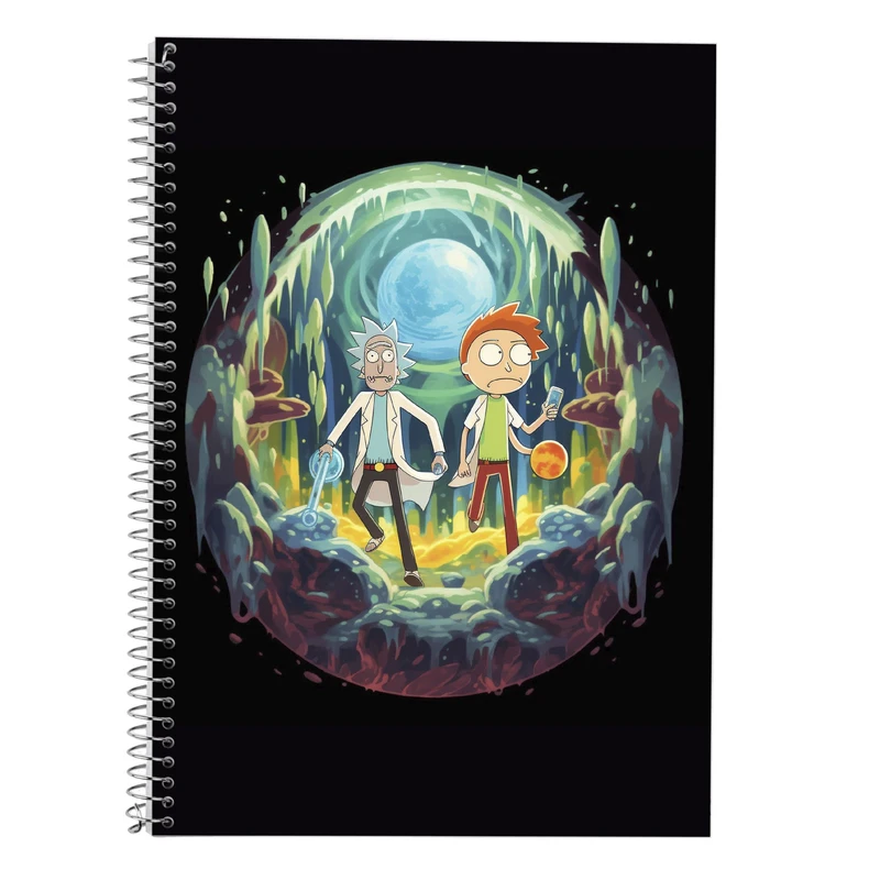 دفتر زبان 50 برگ مدوپد مدل سه خط طرح ریک اند مورتی rick&morty کد DF10840