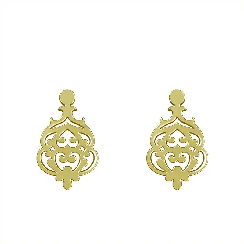 گوشواره طلا 18 عیار زنانه مدوپد مدل هندسی کد GA1-15185