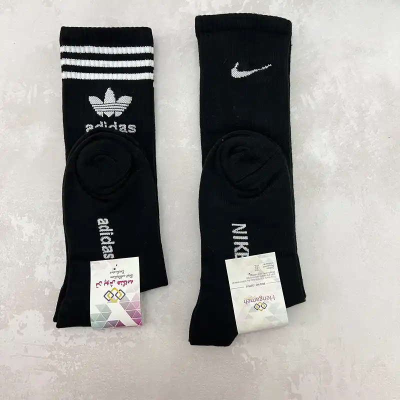 جوراب ورزشی ساق بلند مردانه مدل سه ربع BB بسته 2 عددی