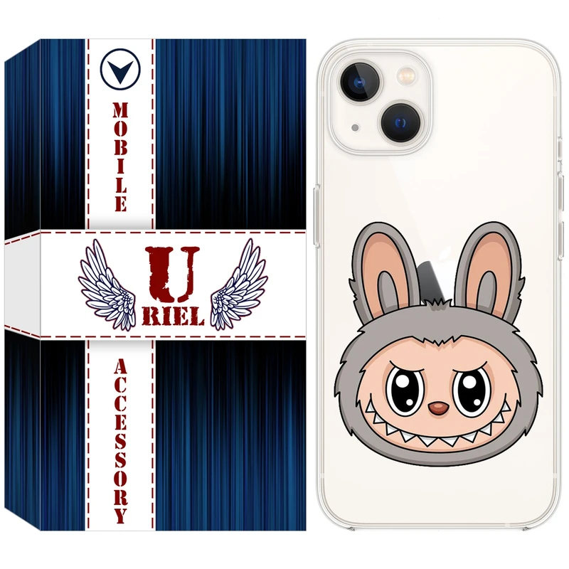 کاور یوریل قاب مدل Clear کد 114 طرح لبوبو Labubu مناسب برای گوشی موبایل اپل iPhone 13