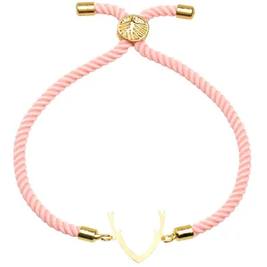 دستبند طلا 18 عیار زنانه الن نار طرح شاخ گوزن مدل N1983