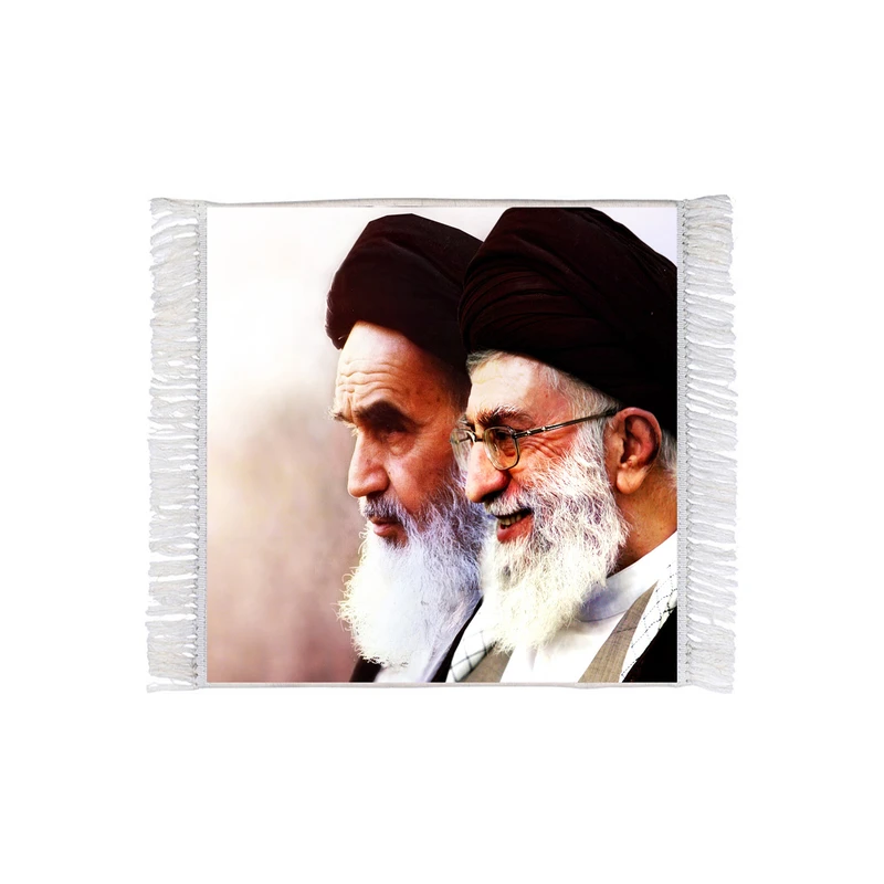 فرش ماشینی دیوارکوب مدل R1050 طرح رهبر حضرت سید علی خامنه ای و امام خمینی