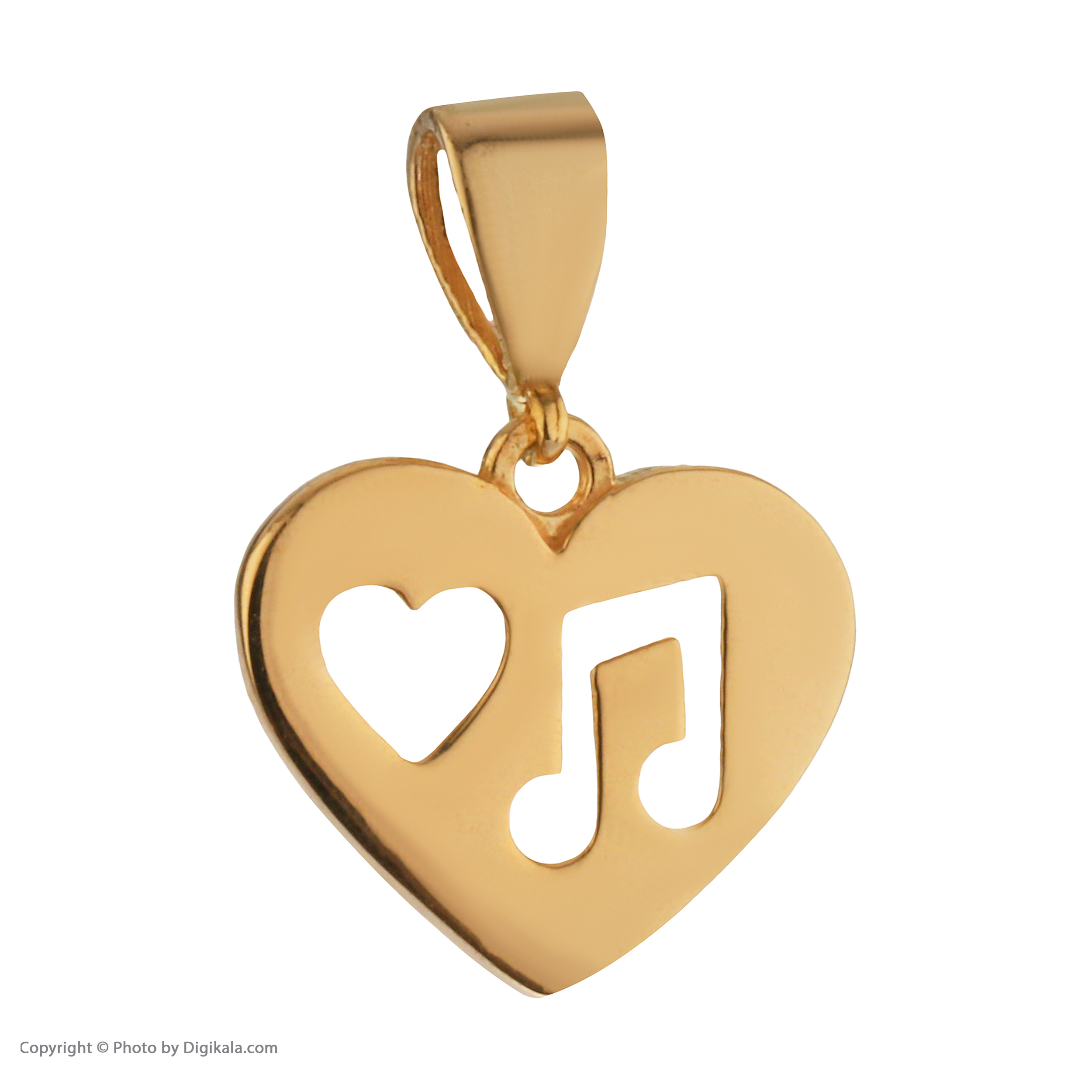 آویز گردنبند طلا 18 عیار زنانه مایا ماهک مدل MM1531 طرح قلب و نت موسیقی
