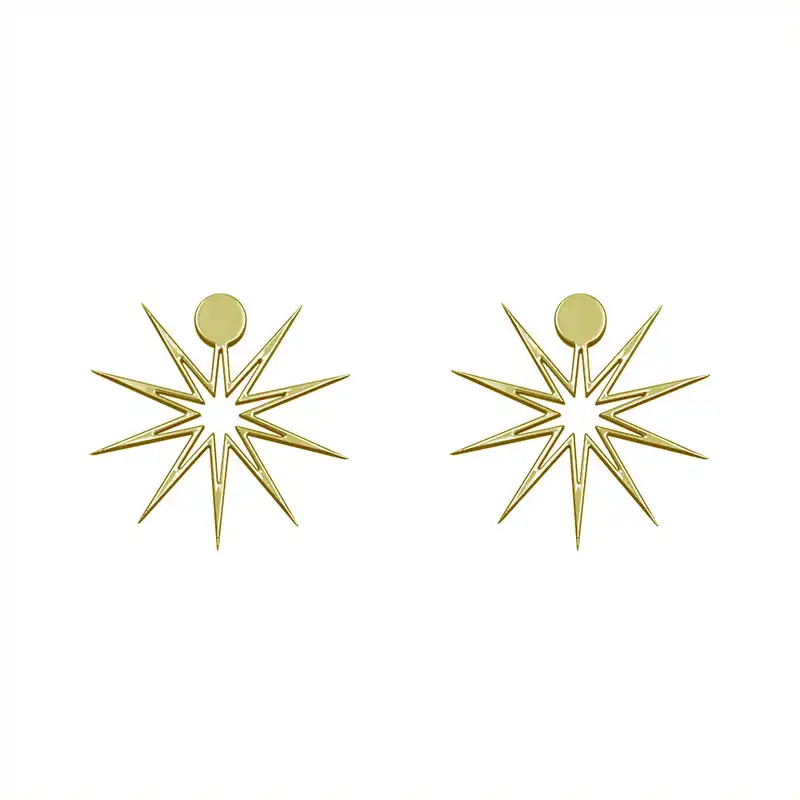 گوشواره طلا 18 عیار زنانه مدوپد مدل ستاره کد GA1-15567