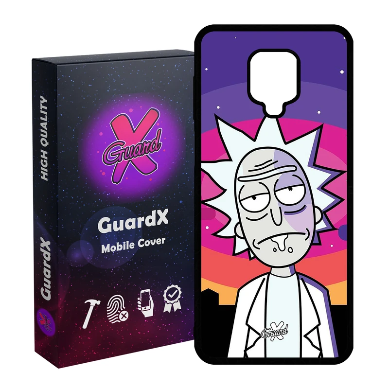 کاور گارد ایکس طرح Rick and Morty مدل Glass10099 مناسب برای گوشی موبایل شیائومی Redmi Note 9S / Note 9 Pro / Note 9 Pro Max