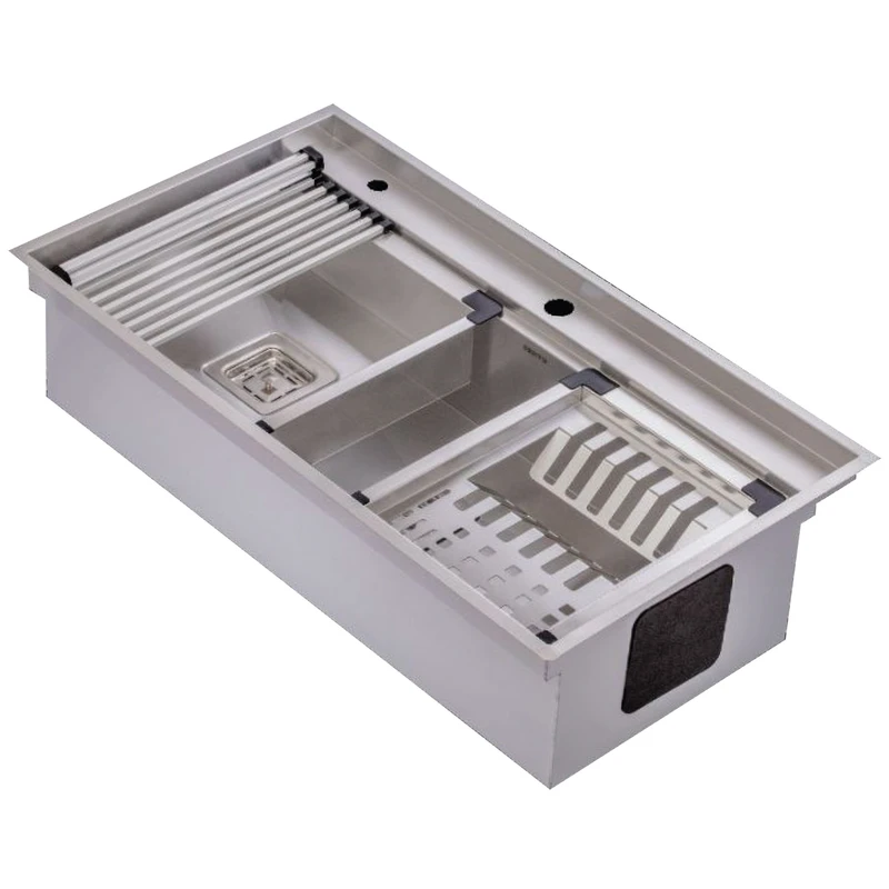 سینک ظرفشویی استیل توکار دو لگنه مدل بنتو C90