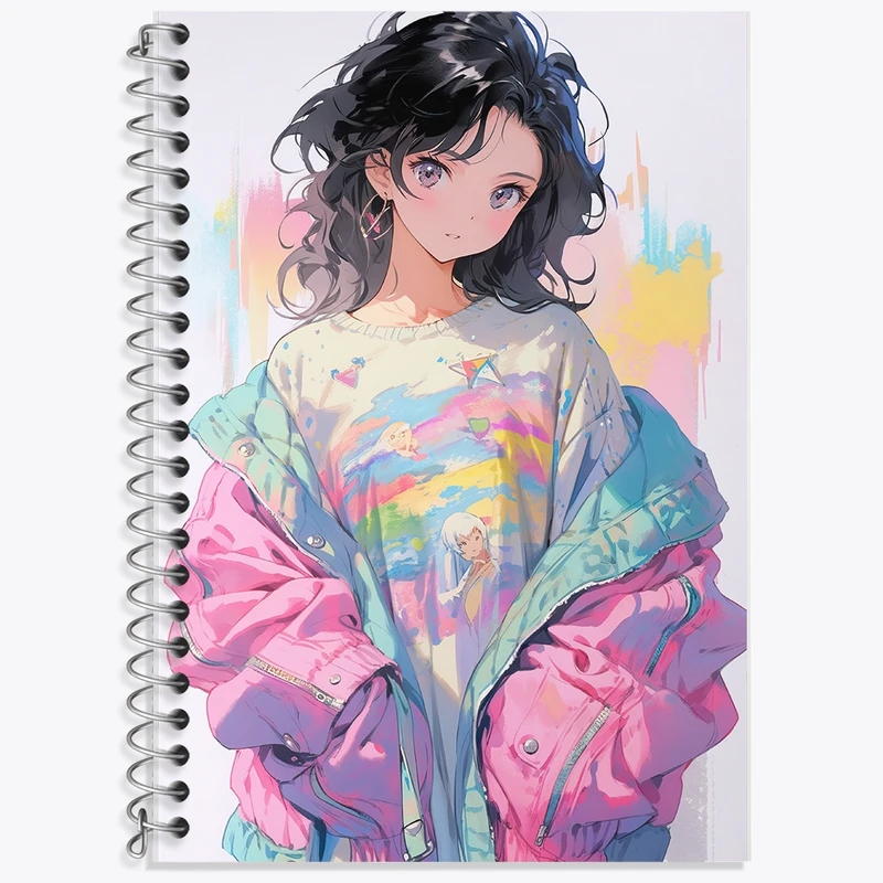 دفتر زبان 50 برگ خندالو مدل دو خط طرح دخترانه کد F635