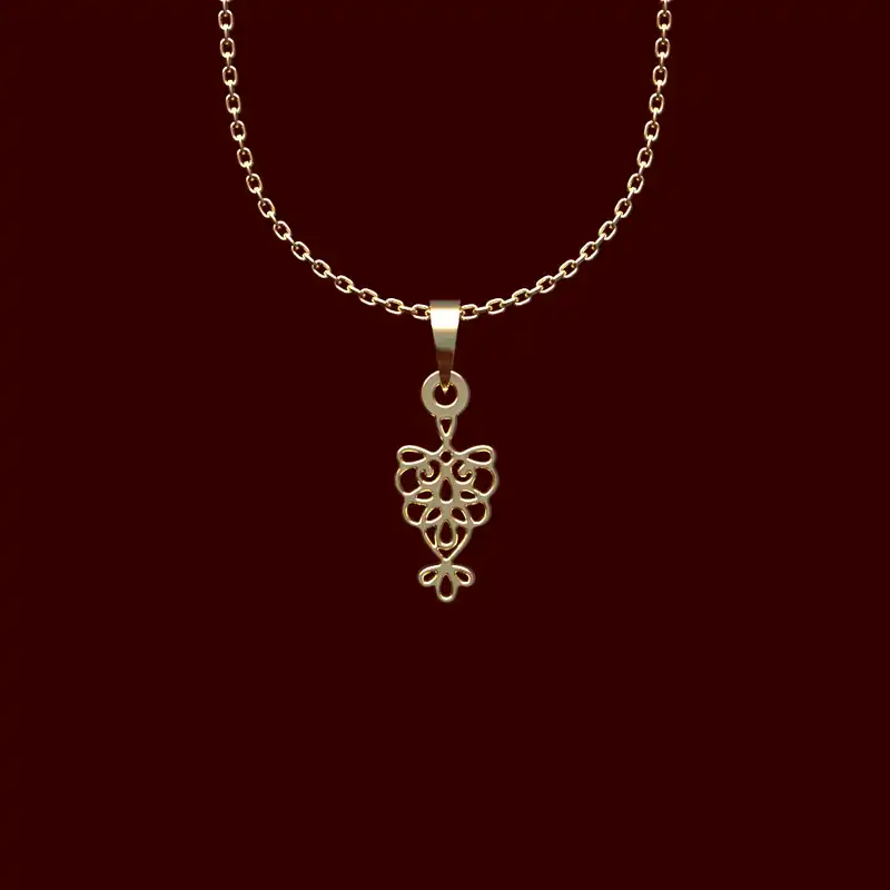 گردنبند طلا 18 عیار زنانه مدوپد مدل هندسی کد HH2-1-1103