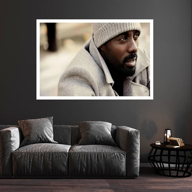 تابلو بکلیت طرح مشاهیر سینمای جهان ادریس البا مدل قاب شاسی W-s10053