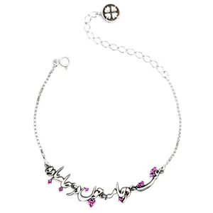 دستبند نقره زنانه طرح تنت در جامه چون در جام باده