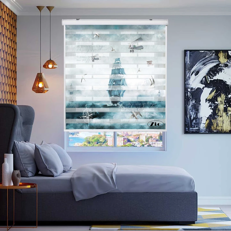 پرده زبرا زیو کد OV 7030 سایز 150x150 سانتی متر