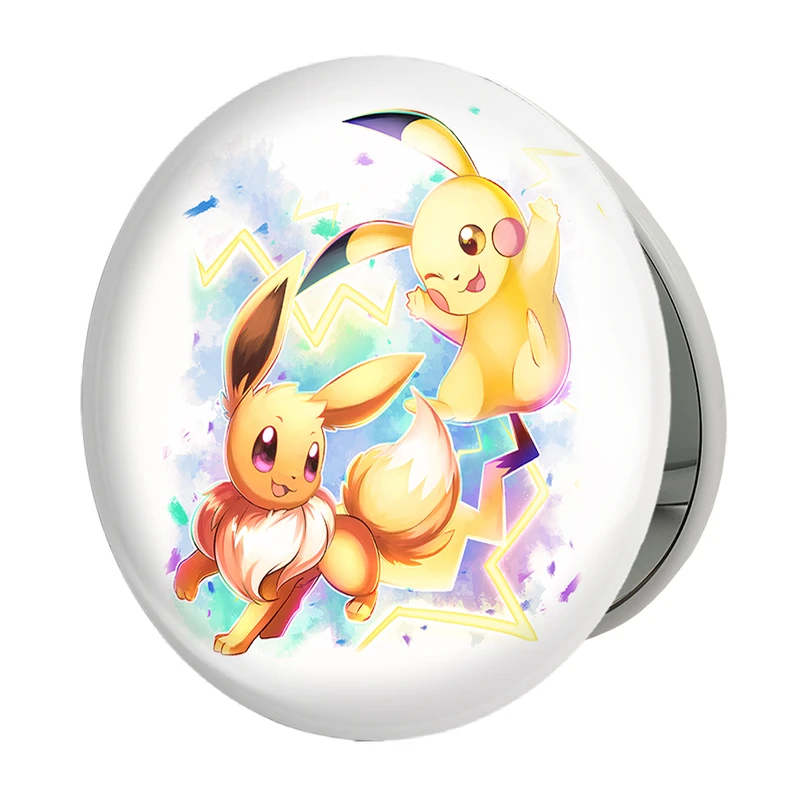 آینه جیبی خندالو طرح پیکاچو و ایو انیمه پوکمون مدل تاشو کد 17365 