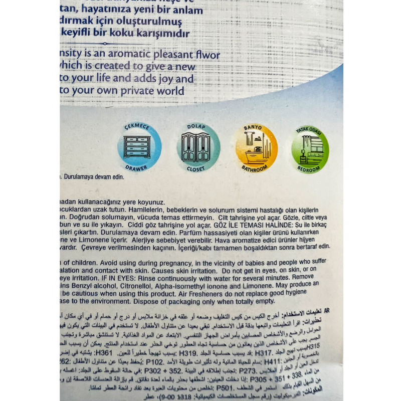 خوشبو کننده و ضد بید کمد لباس ولنکس مدل OSMANTHUS NOTES حجم 210 میلی لیتر