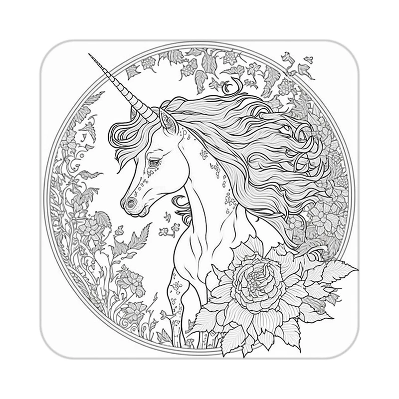 زیر لیوانی کاکتی طرح اسب تک شاخ و یونیکورن مدل mp30355