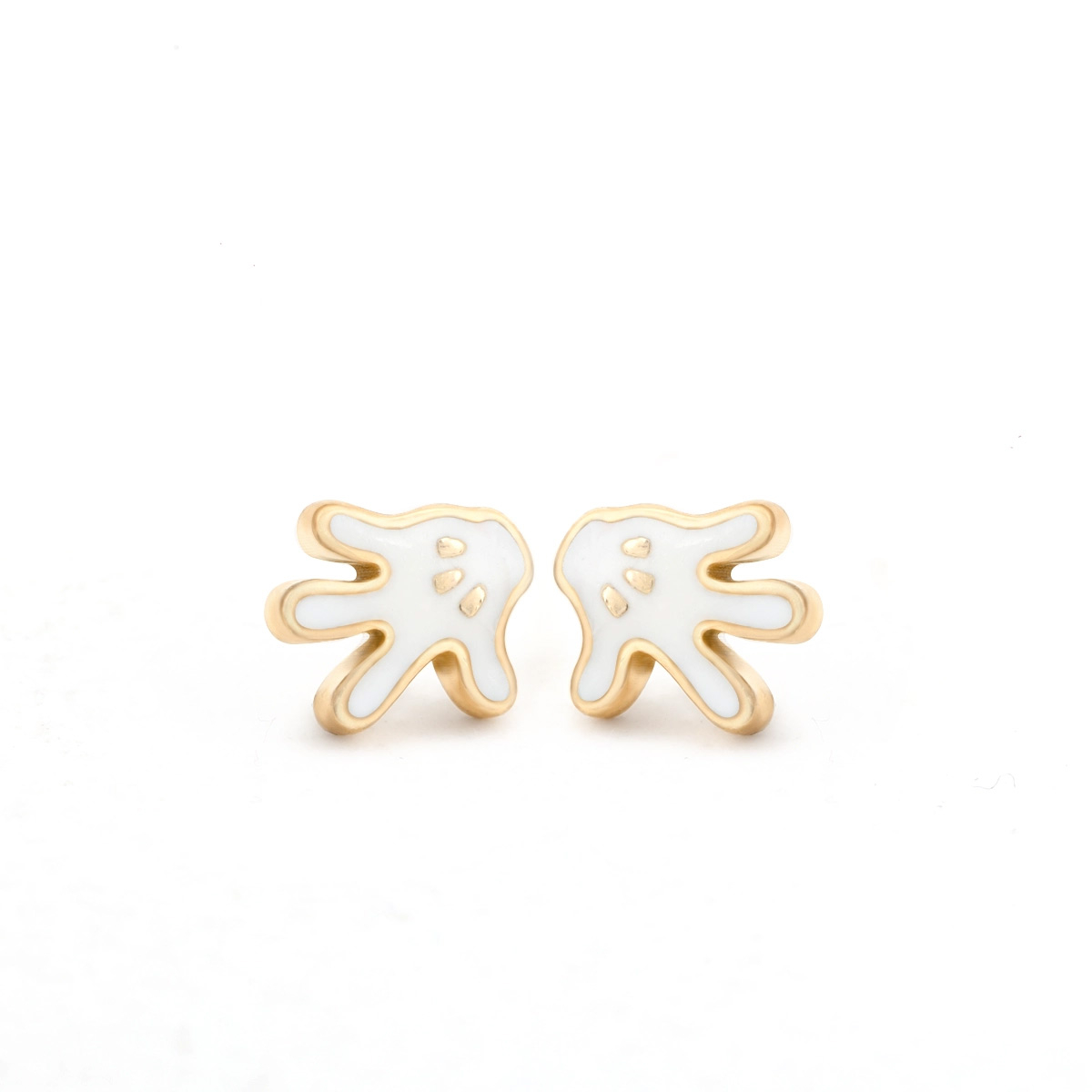 گوشواره میخی طلا 18 عیار زنانه بان گالری مدل دستکش میکی