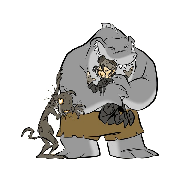 استیکر لپ تاپ و موبایل مدل سریال طرح شاه کوسه جوخه انتهار دی سی King Shark Suicide Squad DC کد 4546